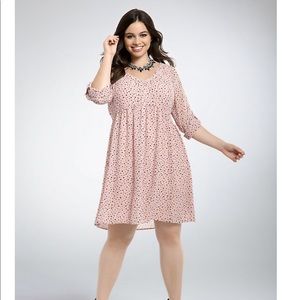 Torrid Heart Print Chiffon Shirt Dress